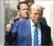  ?? JUSTIN LANE / POOL EPA ?? Former President Donald Trump returns to the courtroom after a short recess during the second day of jury selection Tuesday at Manhattan criminal court.