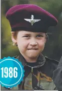  ?? ?? A sign of things to come … the four-year-old William in the uniform of the Parachute Regiment of the British Army.