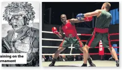  ??  ?? &gt; More of Cpl Evans’ work: From left, the Kings Royal Hussars and the 4th Battalion, the Royal Electrical and Mechanical Engineers training on the Canadian prairie, the 1st Battalion The Rifles, based in Chepstow, in Kenya, and 1 Rifles head to head in an inter-company boxing tournament