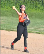  ??  ?? Tigers’ Jackie Maranan flings one over to 1st.