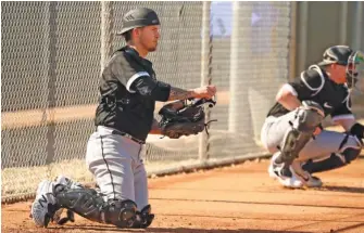  ?? JOHN ANTONOFF/FOR THE SUN-TIMES ?? Grandal has been studying video of Sox pitchers while dealing with his injury.