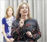  ??  ?? ACTING TEACHER Elizabeth Mestnik leads classes in Studio City, honing her students’ skills.