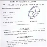  ??  ?? The court order evicting the Ntshalints­hali family.