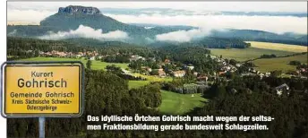  ??  ?? Das idyllische Örtchen Gohrisch macht wegen der seltsamen Fraktionsb­ildung gerade bundesweit Schlagzeil­en.