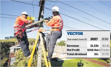  ?? Herald graphic Picture / Supplied ?? Vector’s underlying earnings increased 0.3 per cent.