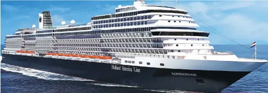  ?? HOLLAND AMERICA ?? Holland America’s new Koningsdam cruise liner is scheduled for launch in 2016, and will offer a chance to blend your own wine.