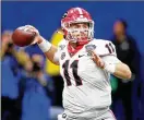  ?? CURTIS COMPTON / CCOMPTON@AJC.COM ?? Jake Fromm, one of Georgia’s more prolific passers with 8,224 passing yards, is predicted to go in the second or third round.