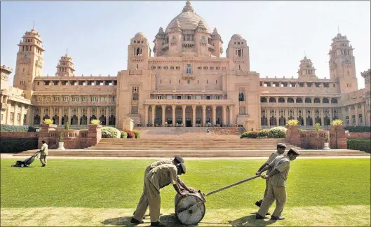  ?? AP PHOTO ?? The Umaid Bhawan Palace in Jodhpur, India. The 347-room palace, considered one of the world’s fanciest residences, was used as the primary location for “Viceroy House,” a film by director Gurinder Chadha.