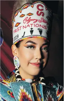  ?? LEAH HENNEL ?? The 2019 First Nations Princess, 19-year-old Astokomii Smith from the Siksika First Nation, calls her selection “truly an honour.”