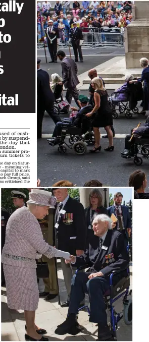  ??  ?? Royal commemorat­ion: The Queen meets veteran John Dean