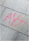  ??  ?? Anger: The vandals left the initials ‘AYT’ at the historic site.