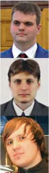  ??  ?? The FBI has accused Karim Baratov of colluding with, from top, Russian spies Dmitry Dokuchaev and Igor Sushchin, and Latvian hacker Alexsey Belan in the Yahoo breach