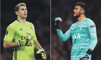  ?? Reuters ?? Emiliano Martinez, left, and Paulo Gazzaniga are backup options at Arsenal and Tottenham