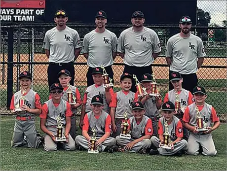  ??  ?? The 8U LaFayette Rangers District 1 champions include (bottom row, from left) Austin Dearing, Andrew Huggins, Braden Bartlett, T.J. Crowe, Brayden Kilgo, Paxton Hayes, Gus Reynolds, Joe Gilliam, Hagen English, River Clark and Koltin Webb. The team is...