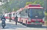  ?? HT FILE PHOTO ?? Electric buses operated by BEST