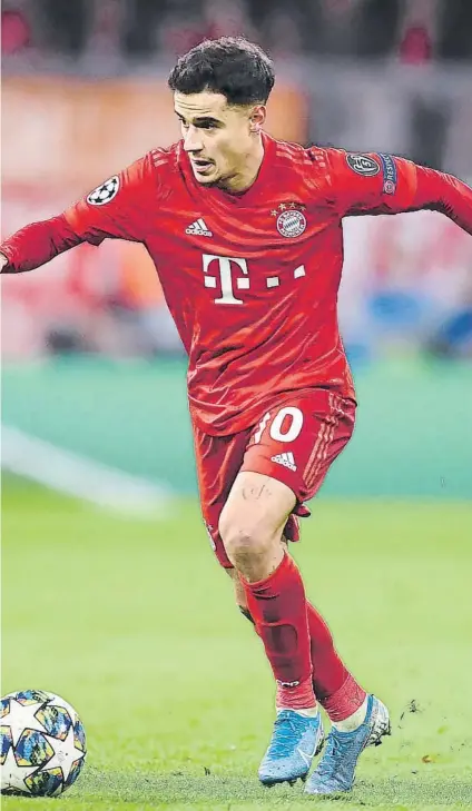 ?? FOTO: GETTY ?? Coutinho no explotó en el Bayern, que no ejercerá la opción de compra