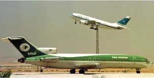  ??  ?? A KUWAIT AIRWAYS plane departs Amman.