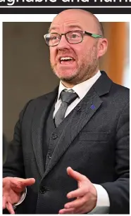  ??  ?? Demands: Greens chief Patrick Harvie