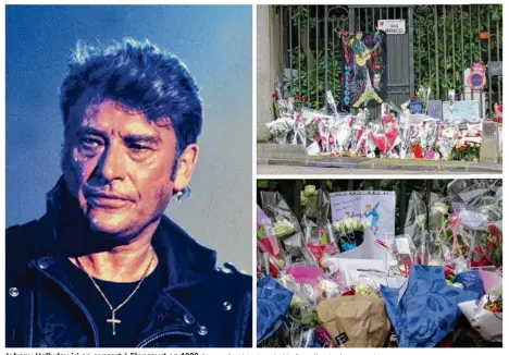  ?? ©Jacques Postel. Les innombrabl­es fleurs déposées devant sa maison. ?? Johnny Hallyday ici en concert à Elancourt en 1990