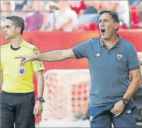  ?? FOTO: EFE ?? Berizzo El técnico argentino ha imprimido su sello al equipo hispalense