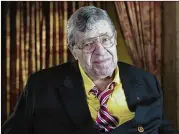  ?? DAN STEINBERG / INVISION ?? Actor and comedian Jerry Lewis, seen here in 2014, became just as famous for his fundraisin­g telethons as for his hit movies. Lewis passed away Sunday at age 91 in Las Vegas with his family by his side.