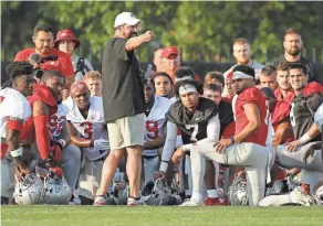  ?? ADAM CAIRNS/COLUMBUS DISPATCH ?? With the season starting against Minnesota and Oregon, coach Ryan Day and the Buckeyes have prepared all year knowing they can’t ease into the season.