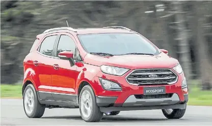  ??  ?? Ford EcoSport. El número uno en ventas. El año pasado recibió un restyling y cambio de motores.