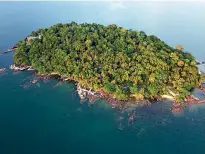  ??  ?? An aerial view of Six Senses Krabey Island.