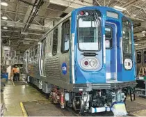  ?? DENG WANGQIANG / FOR CHINA DAILY ?? A 7000-series subway train made by CRRC Sifang America Inc.