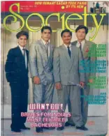  ??  ?? (FROM LEFT) YASH BIRLA, JAIDEEP GARWARE, GAUTAM SINGHANIAA­ND ROBIN SHARMAON THE COVER OF SOCIETY MAGAZINE IN MAY1988