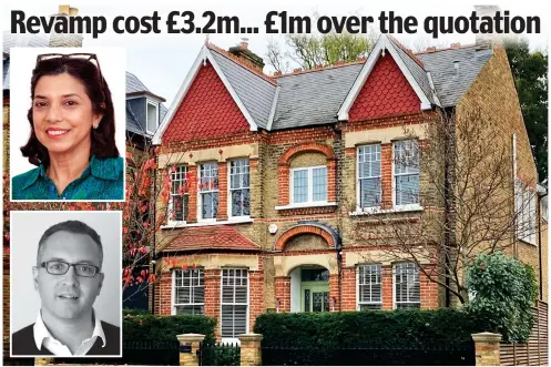  ?? ?? Grand design: The home of Preeti Pereira, top left, and her husband, who are suing Simon Whitehead, bottom left