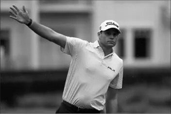  ?? ASSOCIATED PRESS ?? IN THIS PHOTO TAKEN THURSDAY, JUNE 18, Nick Watney signals after a tee shot during the RBC Heritage Golf tournament at Harbour Town Golf Links in Hilton Head, S.C.