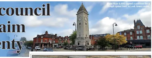  ?? ?? More than 6,600 signed a petition for a 20mph speed limit in Leek town centre.