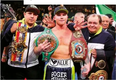  ??  ?? TITLES GALORE: But Canelo is being accused of picking and choosing the easiest options