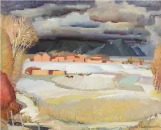  ??  ?? Victor Higgins (1884-1949), Taos in Winter. Oil on canvas, 24 x 30 in., signed lower right. Estimate: $400/600,000 SOLD: $833,000