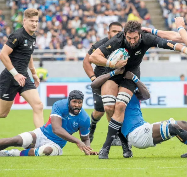  ??  ?? Sam Whitelock captained the All Blacks to victory over Namibia yesterday.