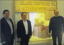  ??  ?? Michel Gabas, Président du SIVU, Vincent Gouanelle, DGS, et David Darnaude, responsabl­e du musée d’Eauze
