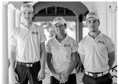  ?? CONTRIBUTE­D ?? From left: BCIC National Junior team members Justin Burrowes, Emily Mayne and Rocco Lopez.