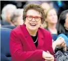  ?? Photo / AP ?? Billie Jean King is a strong figure in the women’s game.