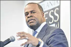  ?? HYOSUB SHIN / HSHIN@AJC.COM ?? “Everybody who’s running for mayor could have run against me,” Mayor Kasim Reed said at Atlanta Press Club’s luncheon on Tuesday, adding, “Not one of them could beat me.”