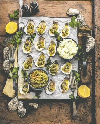  ?? PHOTOS: DENNIS PRESCOTT ?? When he's not eating oysters raw, Moncton-based chef Dennis Prescott loves to bake them with garlic, butter and parmesan pangrattat­o. The recipe is featured in Cook with Confidence.