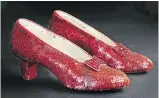  ??  ?? The ruby slippers worn by Judy Garland in The Wizard of Oz.