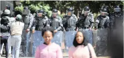  ?? PICTURE: HENK KRUGER/ANA ?? UNDER WATCH: Anyone without a student card was denied entry to CPUT Cape Town campus ahead of a mass meeting yesterday.
