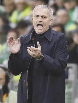  ?? Picture: AFP ?? TROPHY-HUNTER. Manchester United manager Jose Mourinho will be out to claim a record- equalling League Cup title when they take on Southampto­n in the final at Wembley tomorrow.