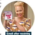  ?? ?? Emeli after receiving her MBE in 2018