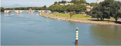  ??  ?? The speedboat hit one of the Rhone’s safety bollards, above, which are intended to guide river traffic