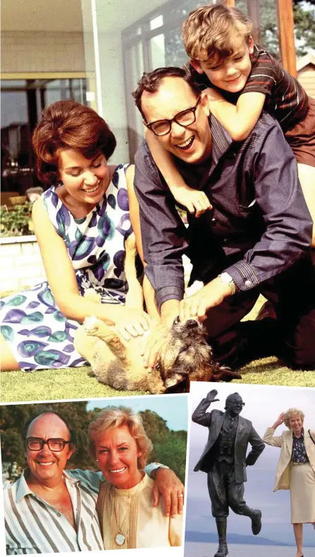  ?? ?? Fun and games: Eric and Joan Morecambe – and a young Gary – tickling the family dog