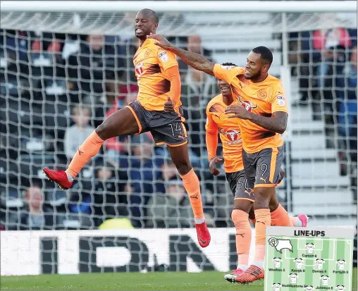  ?? PICTURE: Action Images ?? THE FUTURE’S BRIGHT: Reading's Sone Aluko celebrates scoring their second