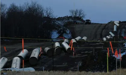  ?? Photograph: Candace Elliott/Reuters ?? The Trans Mountain pipeline in Acheson, Alberta. Government officials have described the project as a ‘vital interest’ for the country.