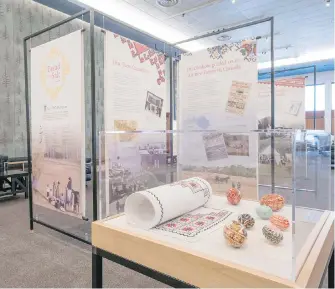  ??  ?? Bread and Salt, a travelling exhibition created by the Royal B.C. Museum in partnershi­p with B.C.’s Ukrainian communitie­s to celebrate the 125th anniversar­y of Ukrainians coming to Canada.